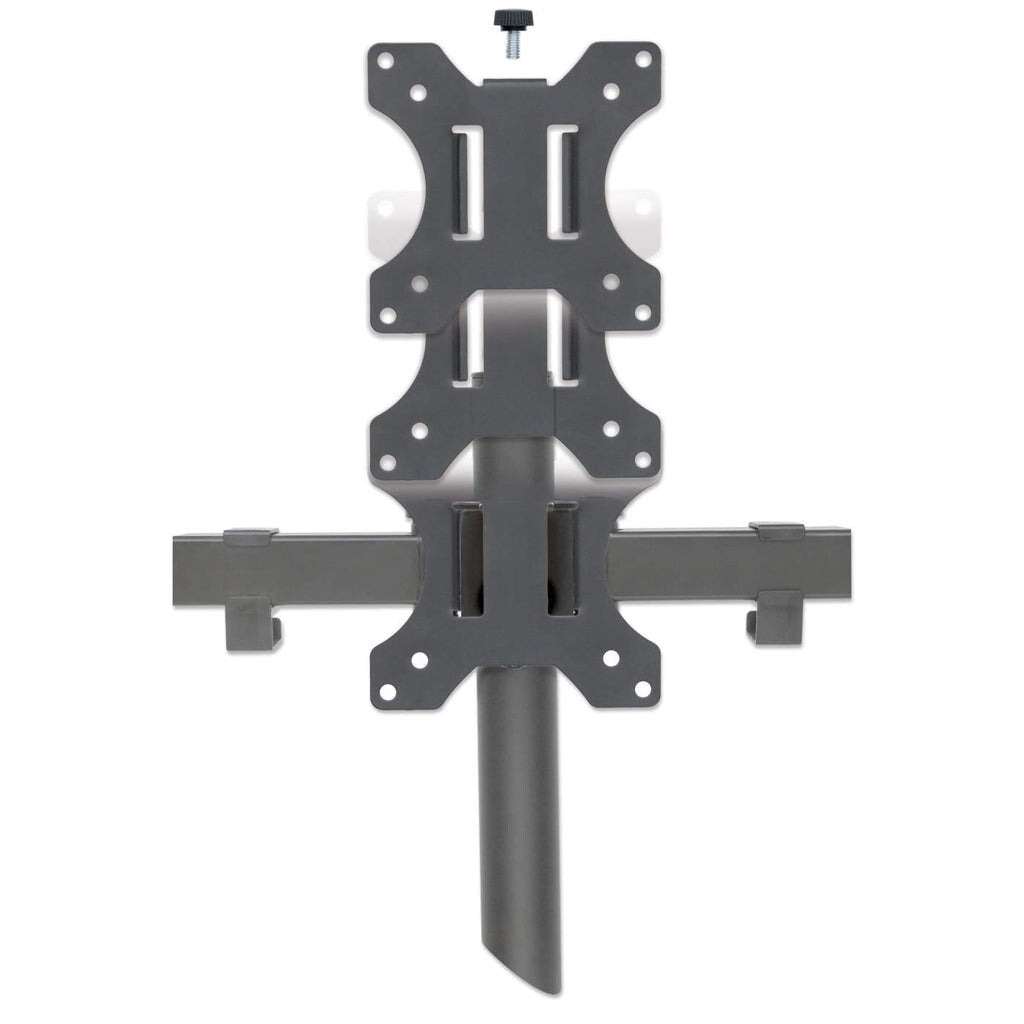 Manhattan Triple Desk Mount for TV & Monitors, For screens: 10" to 27", Clamp Assembly, VESA compatibility: 75x75 and 100x100mm - check the dimensions of the four mounting holes on back of screen to ensure it fits, Max 7kg (each), Black, Bracket, Lifetime