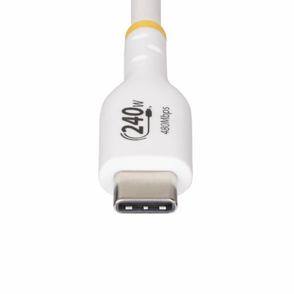 StarTech.com 13ft (4m) USB-C Charging Cable, Charge & Sync, 240W (5A) PD EPR, USB 2.0 Laptop Charger Cable, USB-IF Certified, TPE Jacket - White USB C Charging Cord
