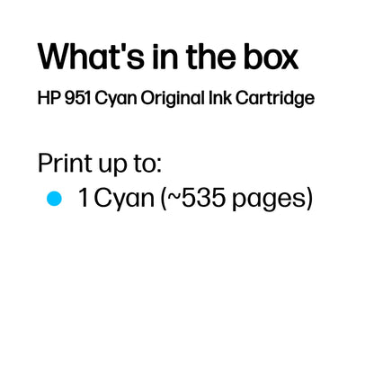 HP 951 Cyan Original Ink Cartridge