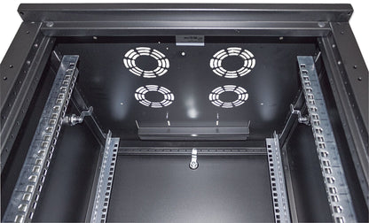 Intellinet 19" Network Cabinet - Free Standing, 16U, 600x600mm (width x depth), Black, Flatpack, Max 1500kg, Multi-Point Door Lock, One Lock Per Side Panel, Usable Depth 123 to 373mm, IP20 rated, Rack, Steel