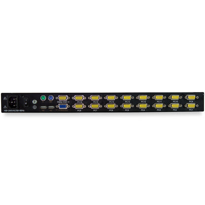 StarTech.com 16 Port Rackmount KVM Console w/ 6ft Cables - Integrated KVM Switch w/ 17" LCD Monitor - Fully Featured 1U LCD KVM Drawer- OSD KVM - Durable 50,000 MTBF - USB + VGA Support