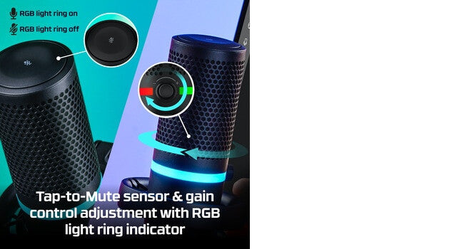HyperX DuoCast - USB Microphone (Black) - RGB Lighting