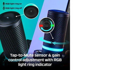 HyperX DuoCast - USB Microphone (Black) - RGB Lighting