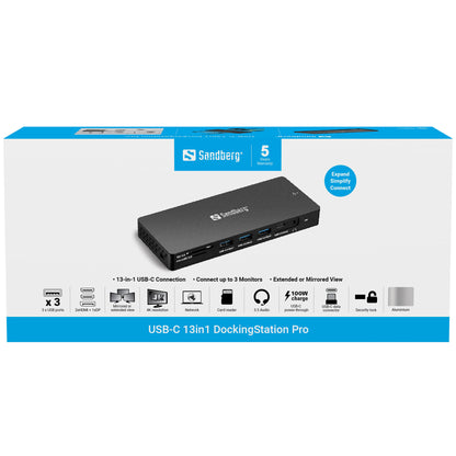 Sandberg USB-C 13in1 Docking Station Pro