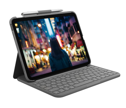 Logitech Slim Folio QWERTY UK English Bluetooth Grey