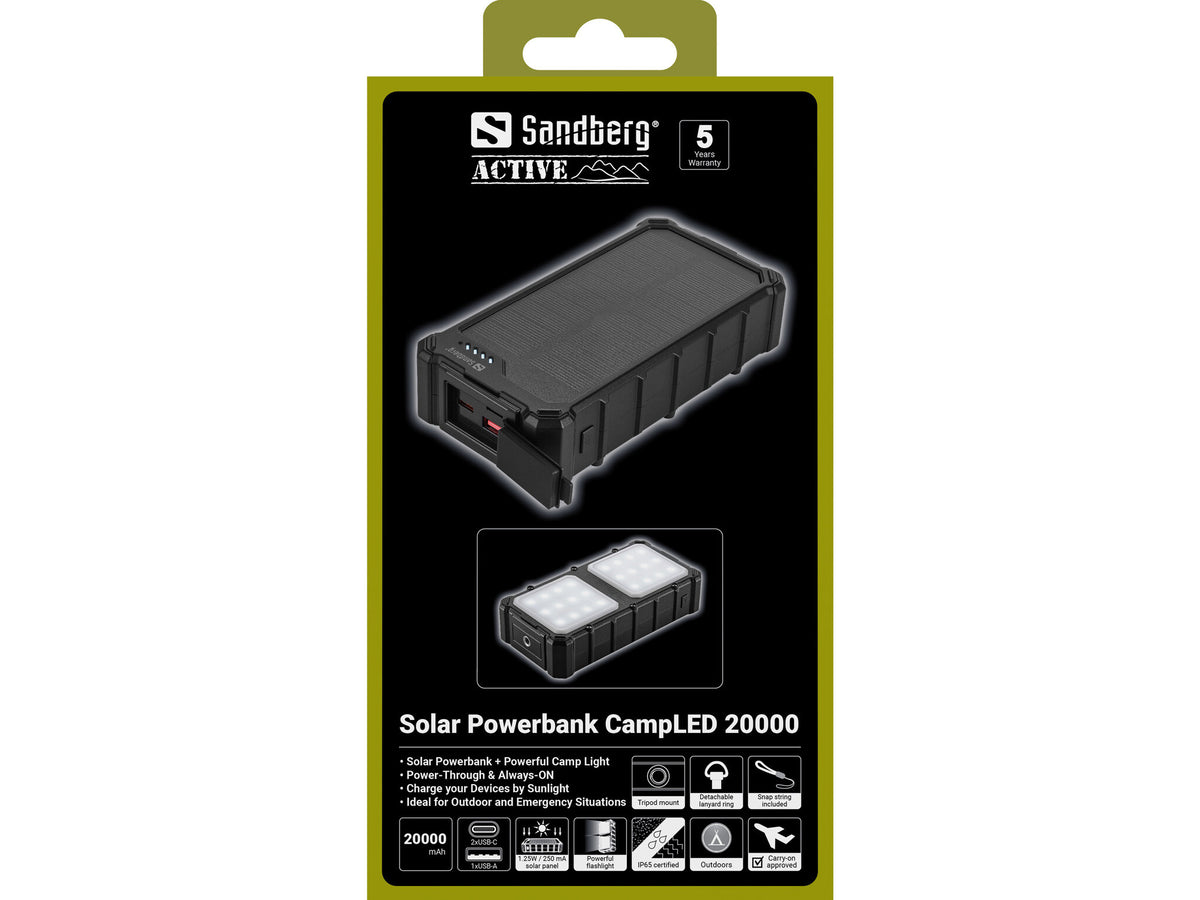 Sandberg Solar Powerbank CampLED 20000
