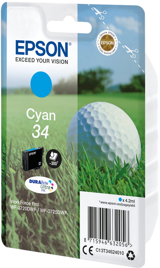 Epson Golf ball 34 DURABrite Ultra Single Cyan ink cartridge