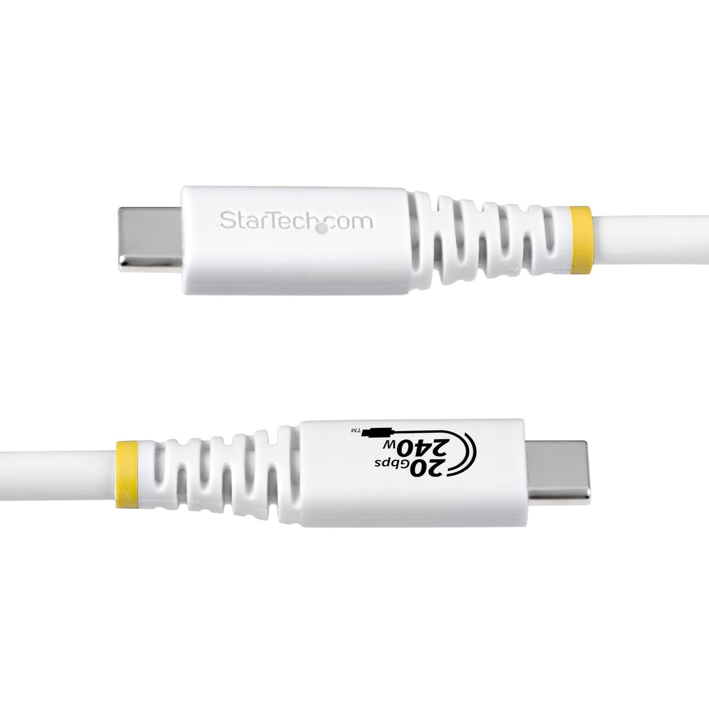 StarTech.com 2m (6ft) USB4 Cable, 20Gbps, USB-IF Certified USB-C Cable, 240W PD EPR, 4K 120Hz DP 2.1, TPE Jacket, White USB-C Cord
