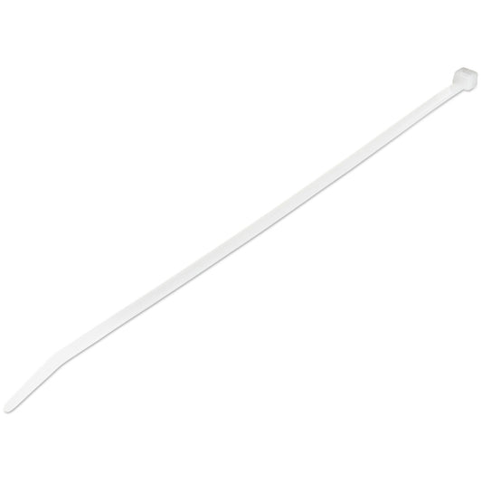 StarTech.com 10"(25cm) Cable Ties - 1/8"(4mm) wide, 2-5/8"(68mm) Bundle Diameter, 50lb(22kg) Tensile Strength, Nylon Self Locking Zip Ties w/ Curved Tip - 94V-2/UL Listed, 100 Pack - White - TAA