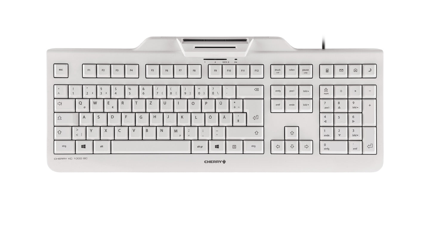 CHERRY KC 1000 SC keyboard Office USB QWERTZ German Grey