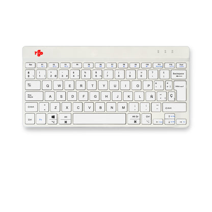 R-Go Tools Ergonomic keyboard R-Go Compact Break, compact keyboard with break software, QWERTY (ES), Bluetooth, white