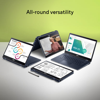 ASUS ExpertBook B3 Flip B3402FV-EC582XA Intel Core 5 120U Hybrid (2-in-1) 35.6 cm (14") Touchscreen Full HD 8 GB DDR4-SDRAM 256 GB SSD Wi-Fi 6E (802.11ax) Windows 11 Pro Education Black