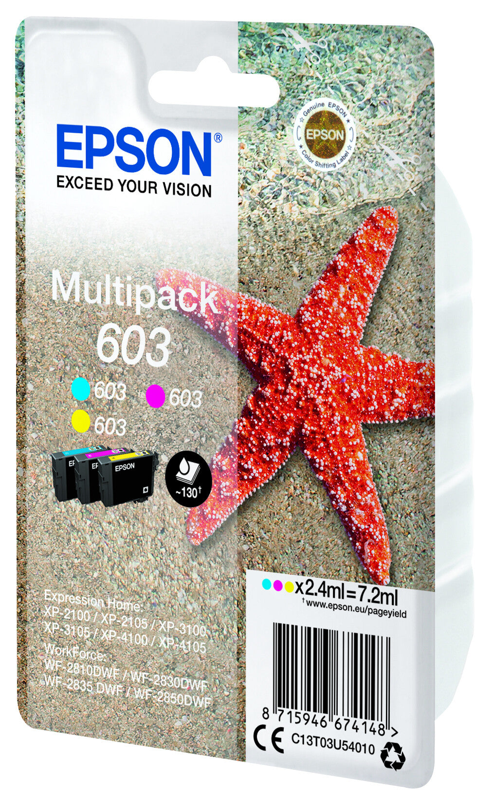 Epson Multipack 3-colours 603 ink cartridge, cyan, magenta and yellow