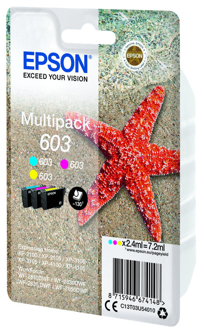 Epson Multipack 3-colours 603 ink cartridge, cyan, magenta and yellow