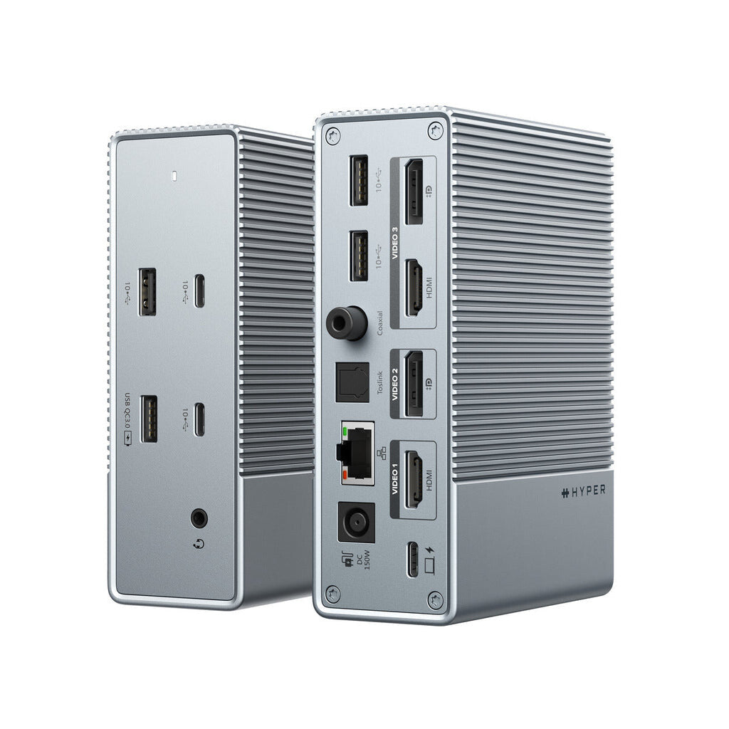 HYPER HDG215-EU laptop dock/port replicator Wired USB 3.2 Gen 1 (3.1 Gen 1) Type-C Silver