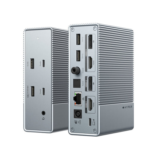 HYPER HDG215-EU laptop dock/port replicator Wired USB 3.2 Gen 1 (3.1 Gen 1) Type-C Silver
