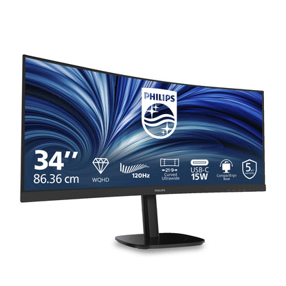Philips 34B2N3500C/00 computer monitor 86.4 cm (34") 3440 x 1440 pixels Wide Quad HD LCD Black