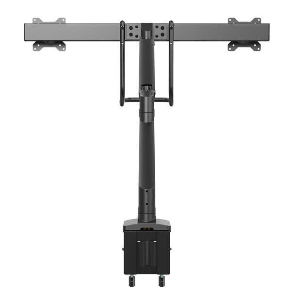StarTech.com Desk Mount Dual Monitor Arm - Ergonomic Dual Monitor VESA Mount 32" (17.6lb/8kg) Displays - Crossbar Handle for Synchronized Full Motion - Height Adjustable - C-Clamp/Grommet