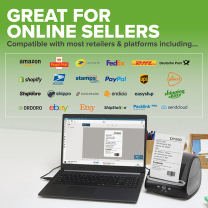 DYMO LabelWriter 5XL Label Printer | Automatic Label Recognition Label Maker | Prints Extra-Wide Shipping Labels from AmazonDHL & More | Perfect for eCommerce Sellers | EU 2 Pin Plug