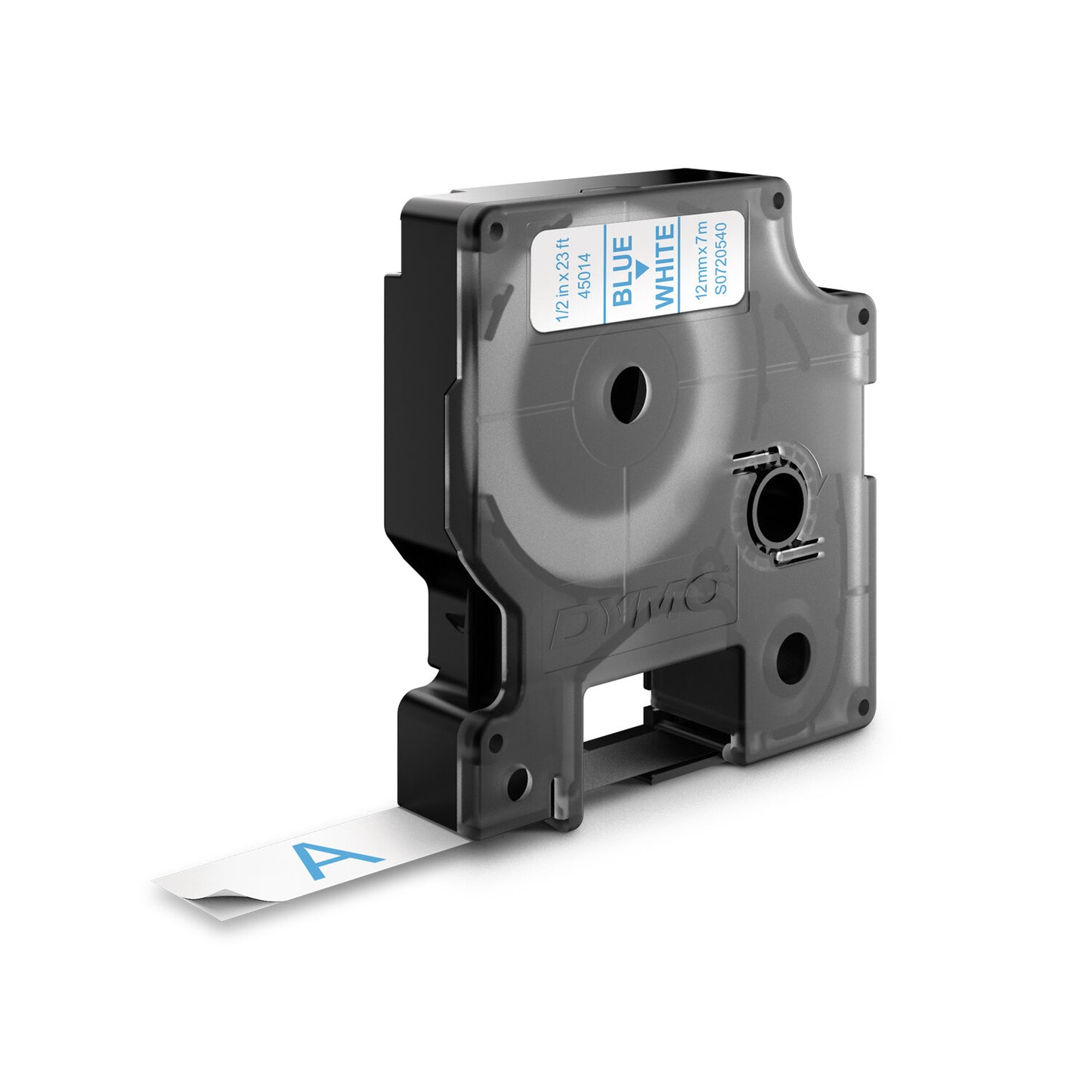DYMO Authentic D1 Labels | Blue Print on White Tape | 12 mm x 7 m | Self-Adhesive Labels for LabelManager Label Makers | Made in Europe