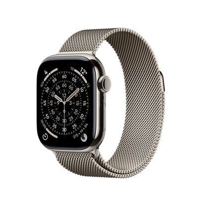 Apple Watch Series 11 GPS + Cellular 42mm Natural Titanium Case with Natural Milanese Loop