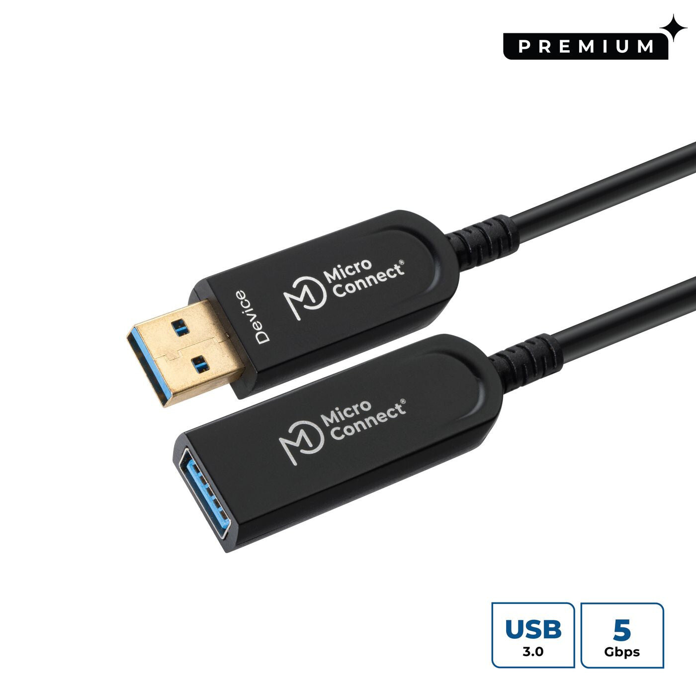 Microconnect USB3.0AAF20AOP USB cable USB 3.2 Gen 1 (3.1 Gen 1) 20 m USB A Black