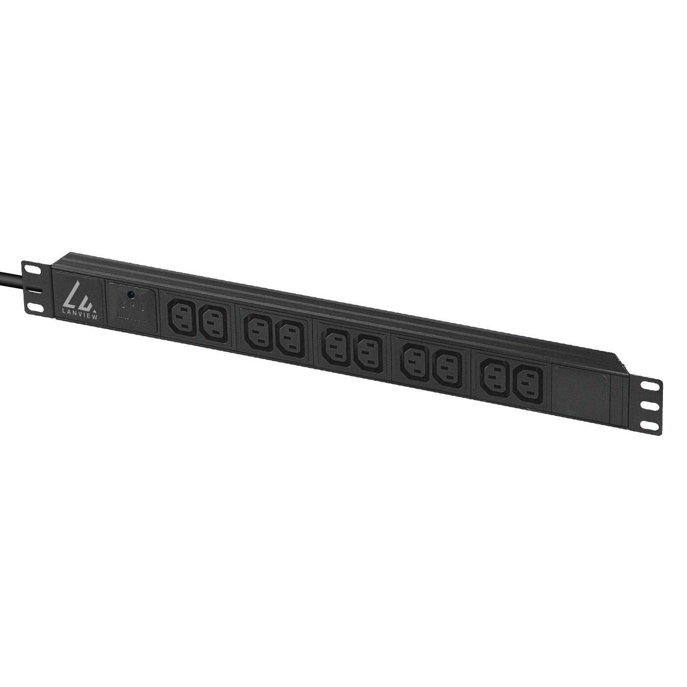 Lanview LVR-2MC14-SPD-C13X10 power distribution unit (PDU) 8 AC outlet(s) 1U Black