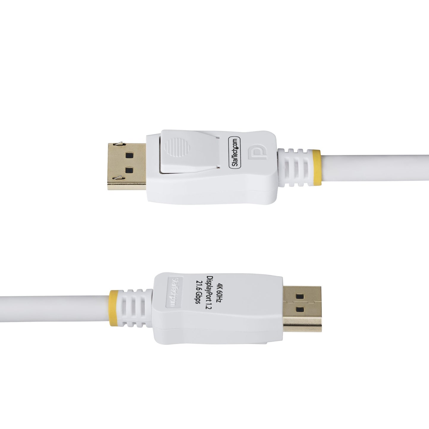 StarTech.com 6ft (1.8m) White VESA Certified DisplayPort 1.2 Cable, 4K 60Hz, 21.6Gbps, Latching DP Connectors, DP 1.2 DisplayPort Cable, DP Monitor Cord, M/M