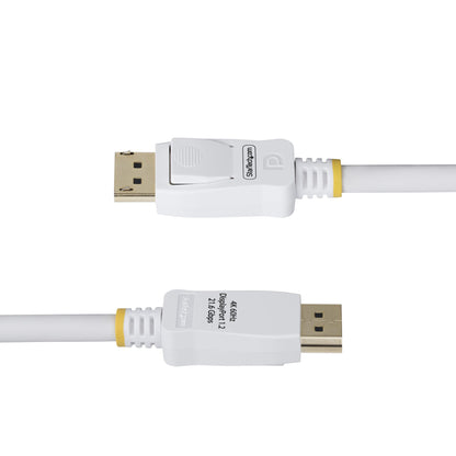 StarTech.com 6ft (1.8m) White VESA Certified DisplayPort 1.2 Cable, 4K 60Hz, 21.6Gbps, Latching DP Connectors, DP 1.2 DisplayPort Cable, DP Monitor Cord, M/M