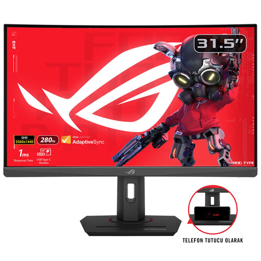 ASUS ROG Strix XG32WCMS monitor, 80 cm (31.5-inch), 2560 x 1440 pixels, Quad HD, LCD, black