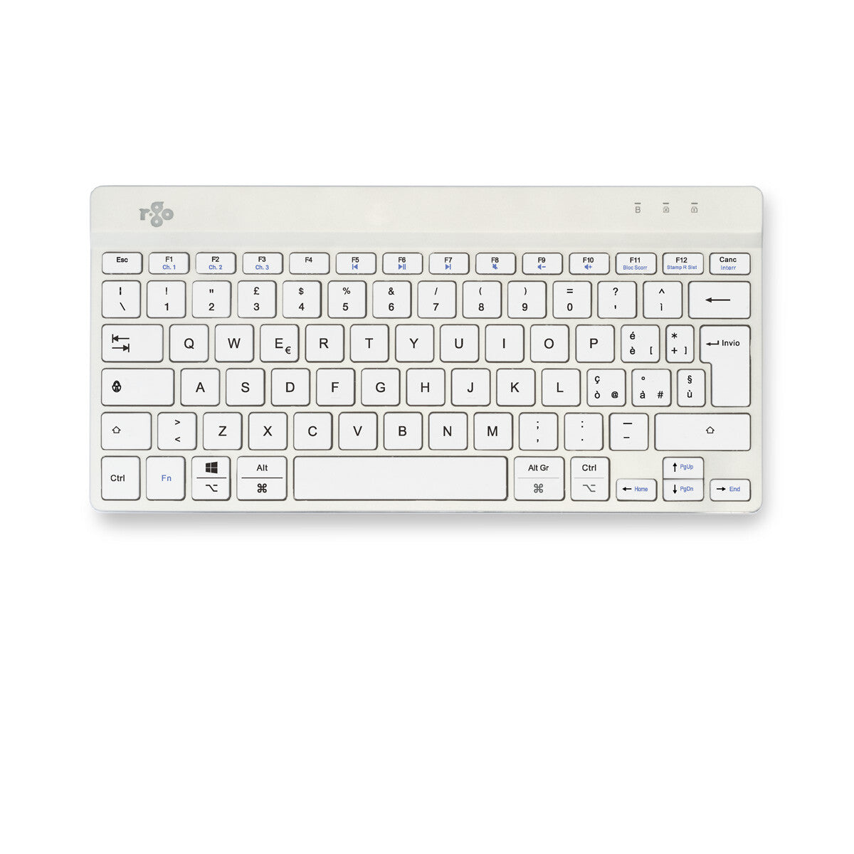 R-Go Tools Ergonomic keyboard R-Go Compact Break, compact keyboard with break software, QWERTY (IT), Bluetooth, white