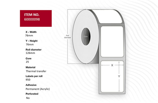 Capture 60000098 printer label White