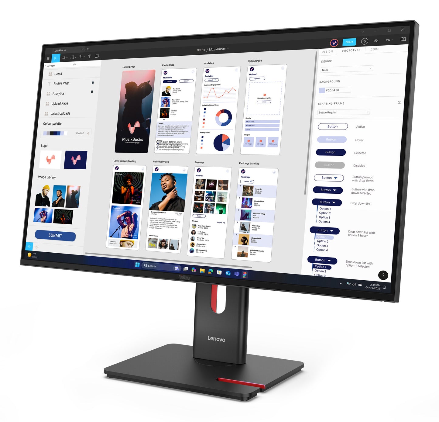 Lenovo ThinkVision T32UD-40 Monitor