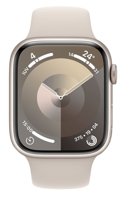 Apple Watch Series 9 GPS 45mm Starlight Aluminium Case w/ Starlight Sport Band - M/L