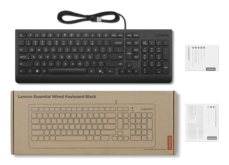 Lenovo 4Y41R64633 keyboard Home/Office USB US English Black