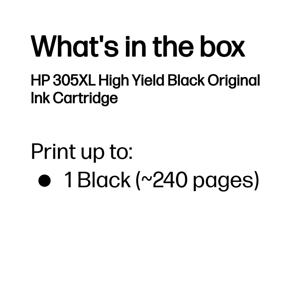 HP 305XL High Yield Black Original Ink Cartridge