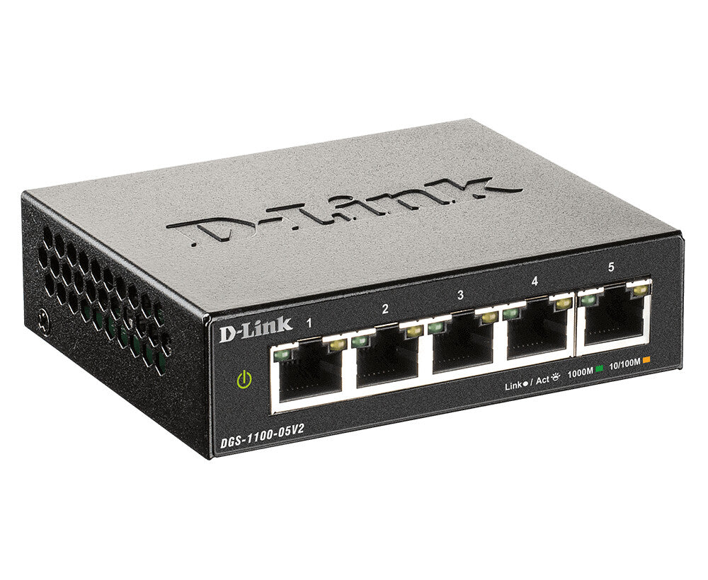 D-Link DGS-1100-05V2/E network switch Managed L2 Gigabit Ethernet (10/100/1000) Black