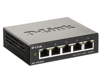 D-Link DGS-1100-05V2/E network switch Managed L2 Gigabit Ethernet (10/100/1000) Black