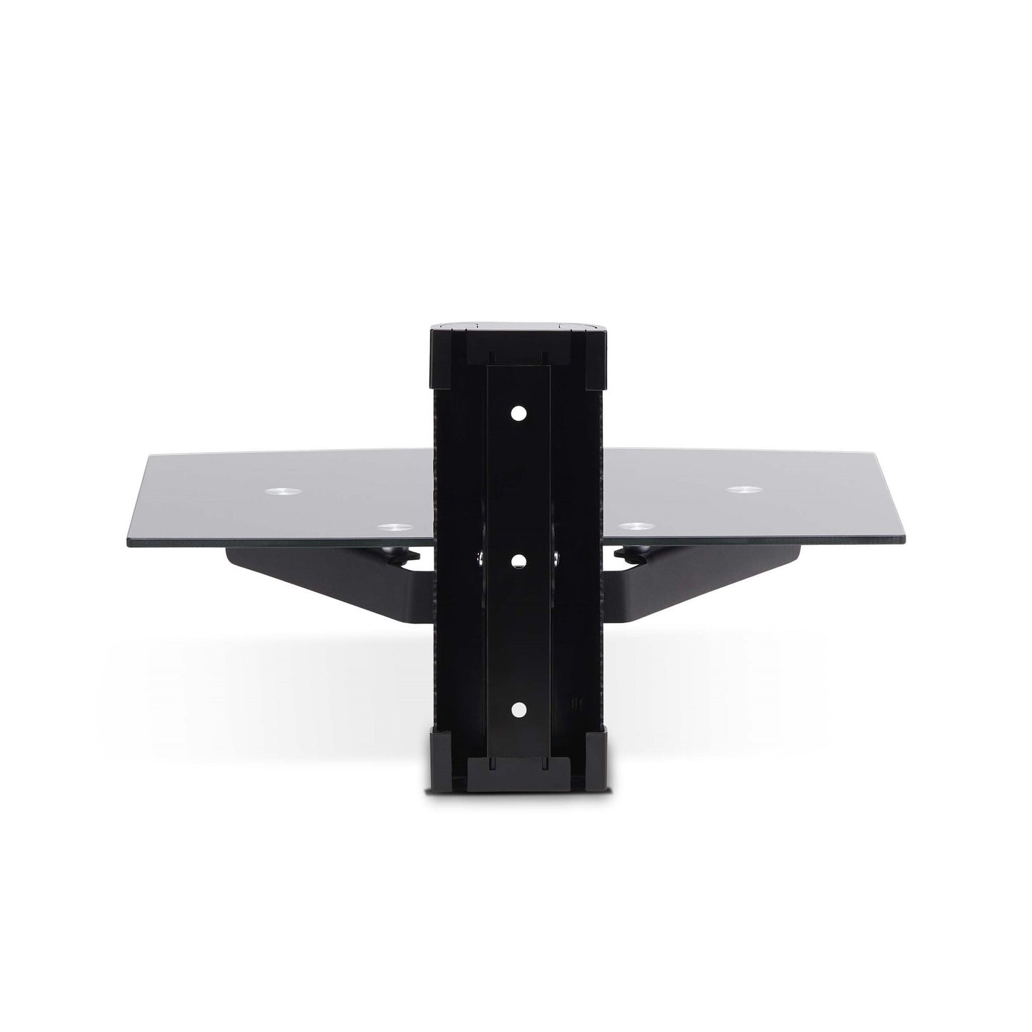 StarTech.com Floating Wall-Mounted AV Shelf, Adjustable Height Shelf For Under TV, Organize A/V Equipment On Black Tempered Glass Shelf
