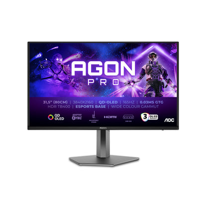 AOC AGON PRO AG326UD computer monitor 80 cm (31.5") 3840 x 2160 pixels 4K Ultra HD QD-OLED Black