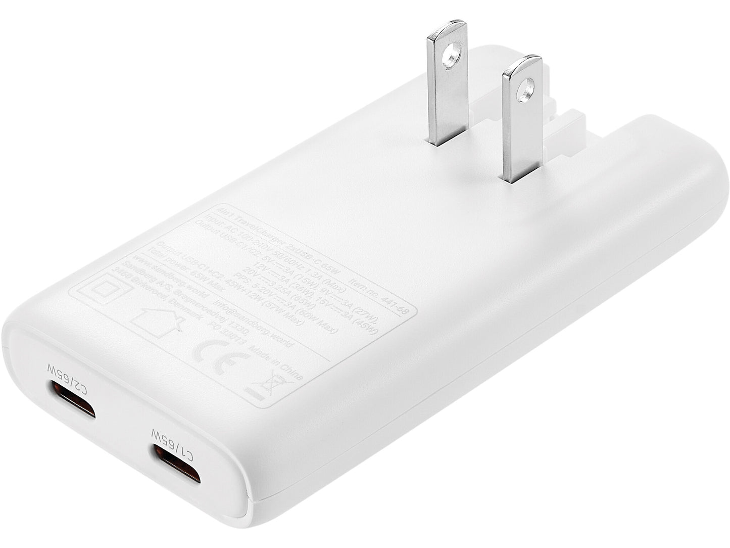 Sandberg 4in1 TravelCharger 65W White