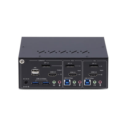 StarTech.com 2-Port Dual-Monitor DisplayPort and HDMI KVM Switch, 4K 60Hz, 1x HDMI & 1x DP Monitor, 2-Port USB 5Gbps Hub, 2x USB HID Ports, TAA Compliant