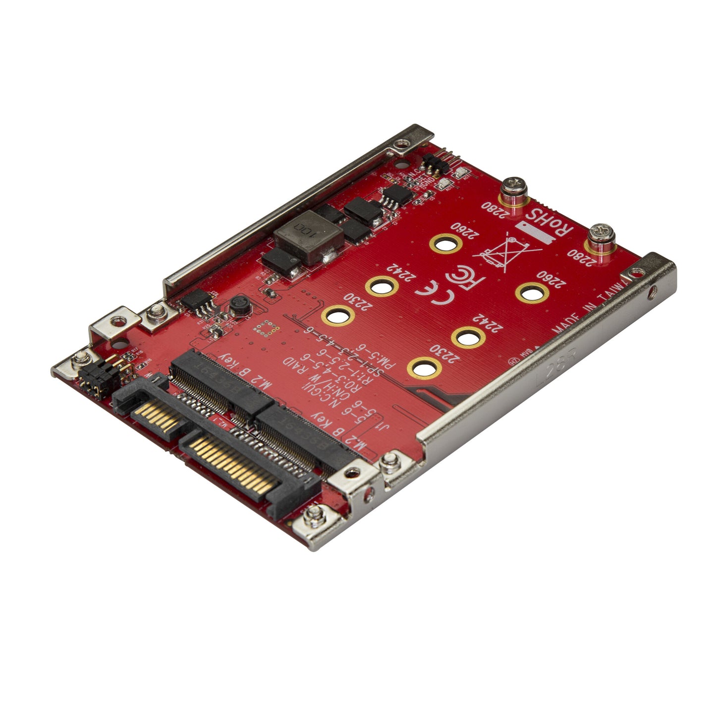StarTech.com M.2 to SATA Adapter for M.2 SATA SSDs, Dual Slot M2 Drive Host Adapter/Converter with RAID Support, 2.5-Inch Drive Form Factor, TAA