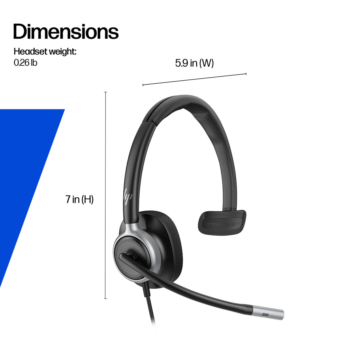 HP Poly Mission 615 Monaural USB Wired Headset (Bulk)