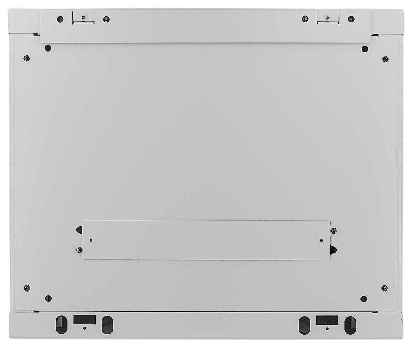 Intellinet 19" Network Cabinet - Wall Mount (Standard), 9U, 600mm Deep, Grey, Assembled, Max 60kg, Suitable also for use on desk or floor, Usable Depth 500mm, Metal & Glass Door, Back Panel, Removeable Sides, Parts for wall install (eg screws/rawl plugs)