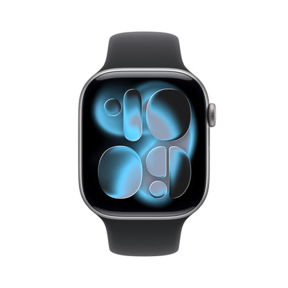 Apple Watch Series 11 GPS + Cellular 46mm Space Grey Aluminium Case with Black Sport Band - S/M