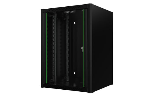 Lanview RWM16U56BL rack cabinet 16U Wall mounted rack Black