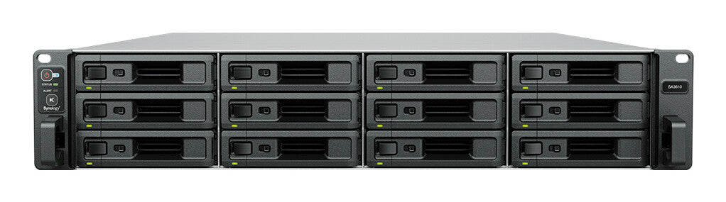Synology SA SA3610 NAS/storage server Rack (2U) Intel® Xeon® D-1567 16 GB DDR4 0 TB DiskStation Manager Black, Grey