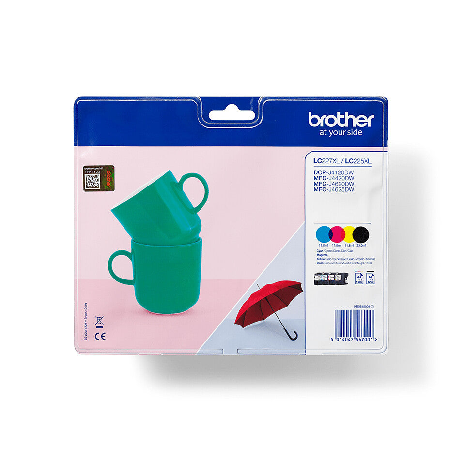Brother LC-227XLVALBP ink cartridge 4 pc(s) Original Black, Cyan, Magenta, Yellow