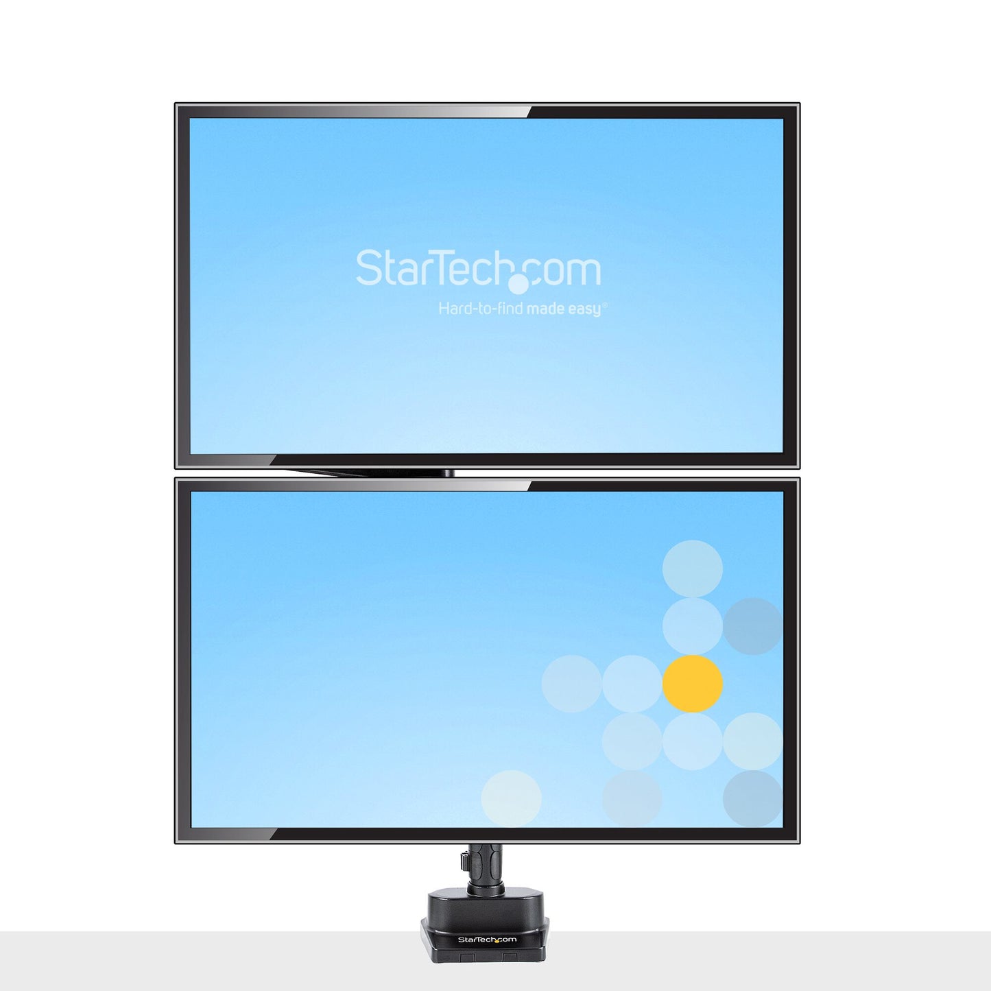 StarTech.com Desk Mount Dual Monitor Arm - Full Motion Monitor Mount for 2x VESA Displays up to 32" (17lb/8kg) - Vertical Stackable Arms - Height Adjustable/Articulating - Clamp/Grommet